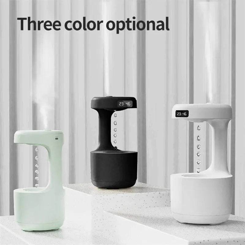 Bedroom Anti-Gravity Humidifier With Clock Water Drop Backflow Aroma Diffuser Dry Nose Large Capacity Office Bedroom Mute Heavy Fog Household Sprayer US - ProTrendyz