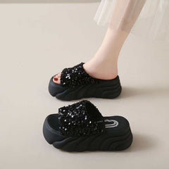 Women's Platform Slide Sandals Summer Outdoor 2026 New Simple Versatile Height Increasing Slip-on Sandals Vacation Casual Wedge Slides