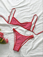 Tube-top Backless Lace-up Sexy Bikini Two-piece Swimsuit