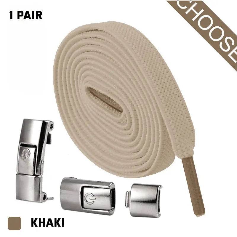 Press Lock Shoelaces Without Ties Elastic Laces Sneaker 8MM Widened Flat No Tie Shoe Laces Kids Shoelace For Shoes - ProTrendyz