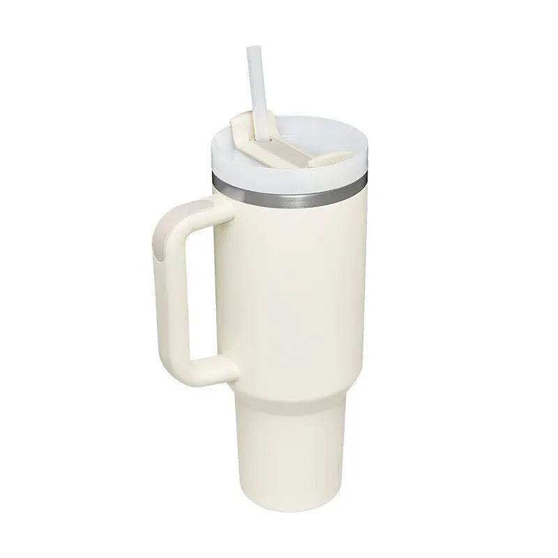 40 Oz Tumbler With Handle Straw Insulated, Stainless Steel Spill Proof Vacuum Coffee Cup Tumbler With Lid Tapered Mug Gifts For Valentine Lover Suitable For Car Gym Office Travel US - ProTrendyz