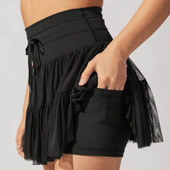 High Waist Dress Lace-up Sports Skirt With Anti-exposure Safety Pants Summer Fashion Pleated Skirt Womens Clothing - ProTrendyz