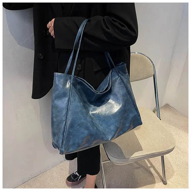 Vintage Women's Tote Bag Athletic Casual Fashion Large Capacity Leather Shoulder Bag Shopper Harajuku Simple Handbag US - ProTrendyz