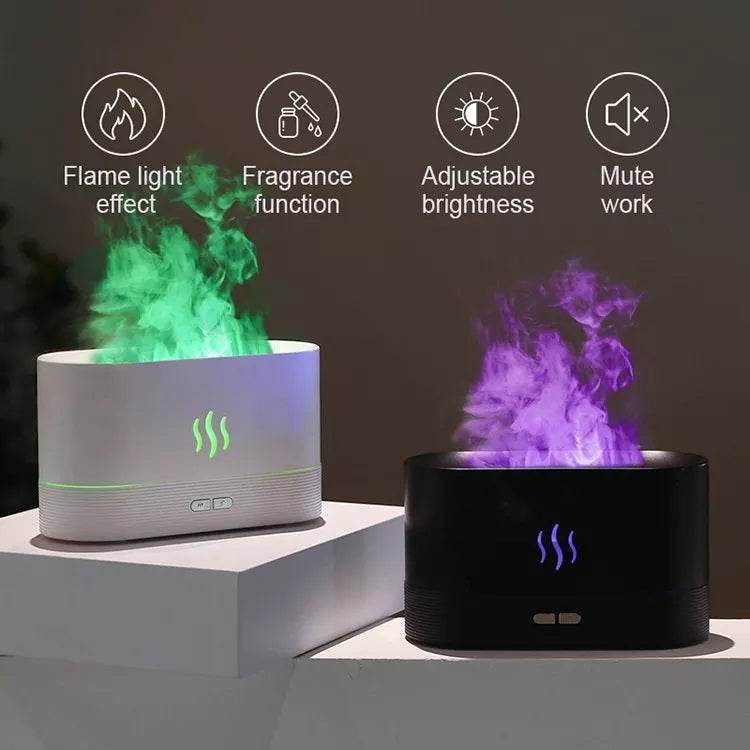 2022 Best Selling USB Ultrasonic Flame Humidifier Led RGB Colorful Essential Oil Fire Flame Aroma Diffuser - ProTrendyz