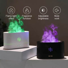 2022 Best Selling USB Ultrasonic Flame Humidifier Led RGB Colorful Essential Oil Fire Flame Aroma Diffuser - ProTrendyz
