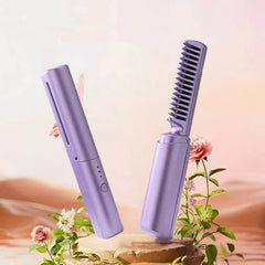 Professional Wireless Hair Straightener Curler Comb Fast Heating Negative Ion Straightening Curling Brush Hair Styling Tools - ProTrendyz