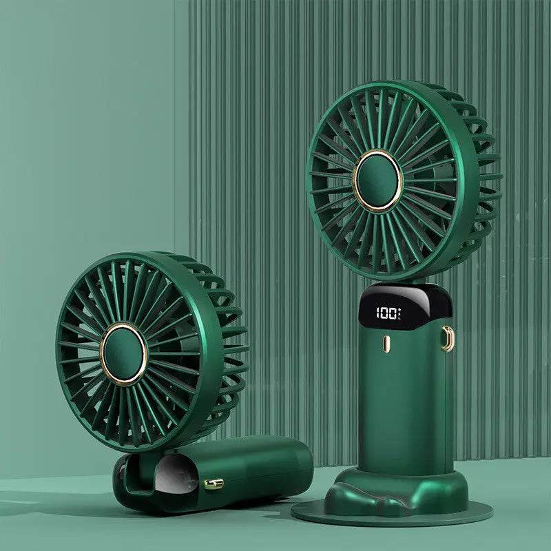 USB Rechargeable Mini Portable Handheld Electric Fan Foldable Neck Hanging Outdoor Fan Adjustable 5 Speed Powerful Air Cooler - ProTrendyz