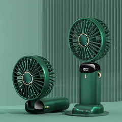 USB Rechargeable Mini Portable Handheld Electric Fan Foldable Neck Hanging Outdoor Fan Adjustable 5 Speed Powerful Air Cooler - ProTrendyz