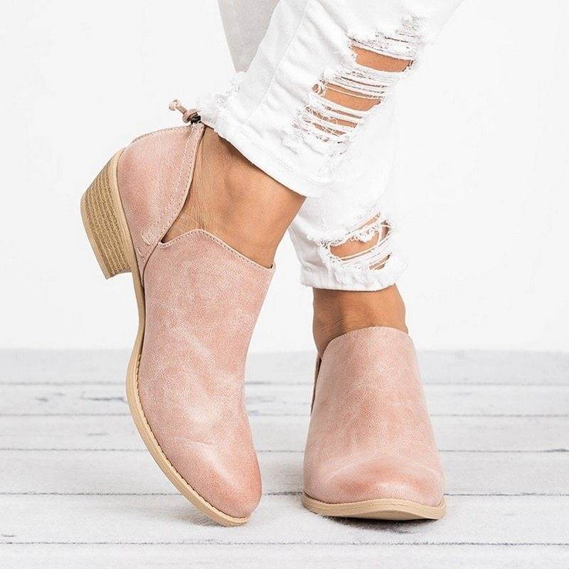 Autumn Women Shoes Retro High Heel Ankle Boots - ProTrendyz