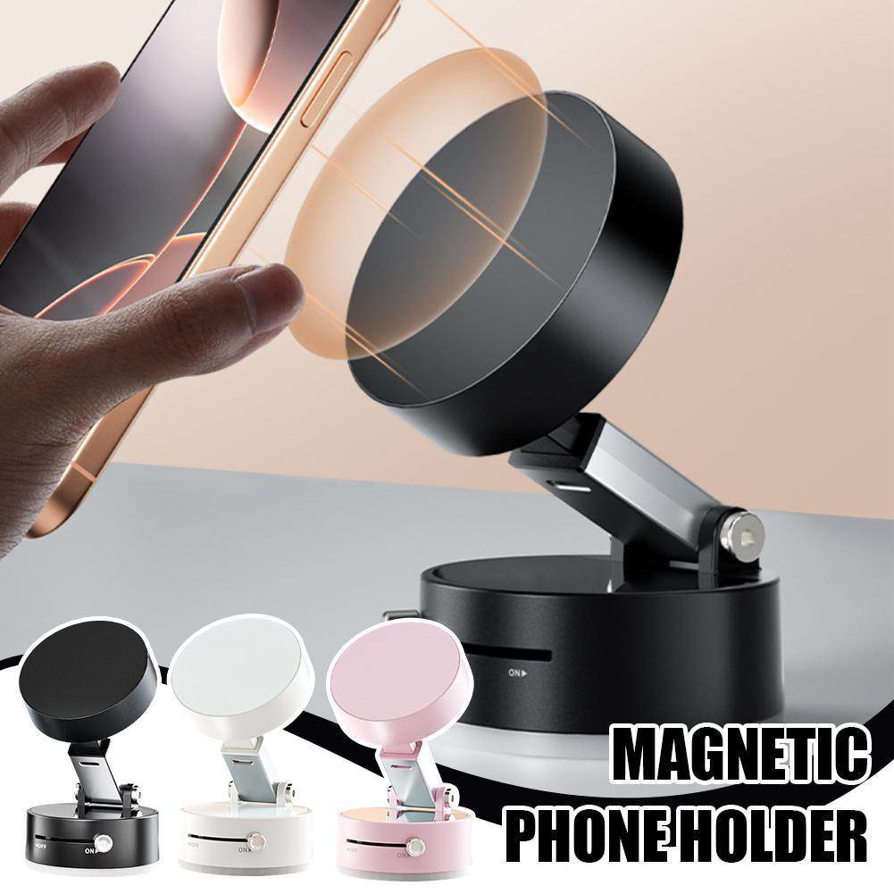Foldable Magnetic Vacuum Car Phone Holder Foldable Suction Cup With Suction Cup Hands-Free Navigation For Smart Phone - ProTrendyz