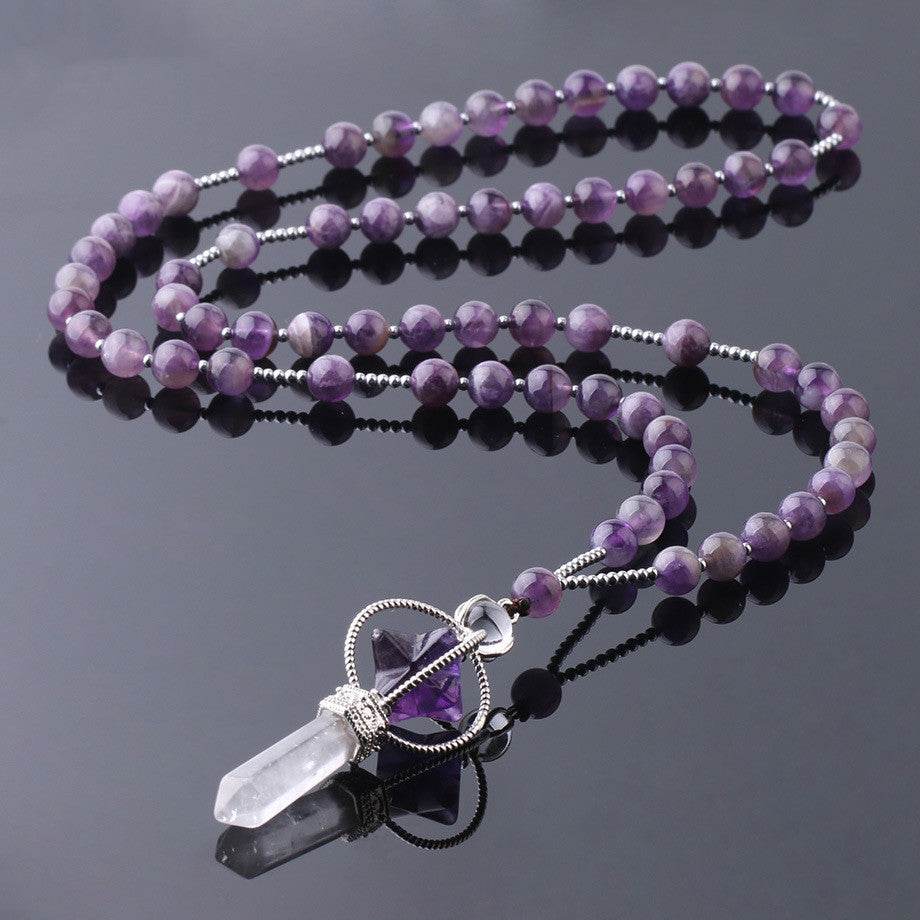 Natural White Crystal Column Natural Stone Necklace - ProTrendyz