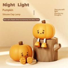 Home Decor Halloween Pumpkin Night Light Cute Soft Silicone Lamp Touch Dimmable Rechargeable Bedside Decor Light Kids Gifts Halloween Decorations - ProTrendyz