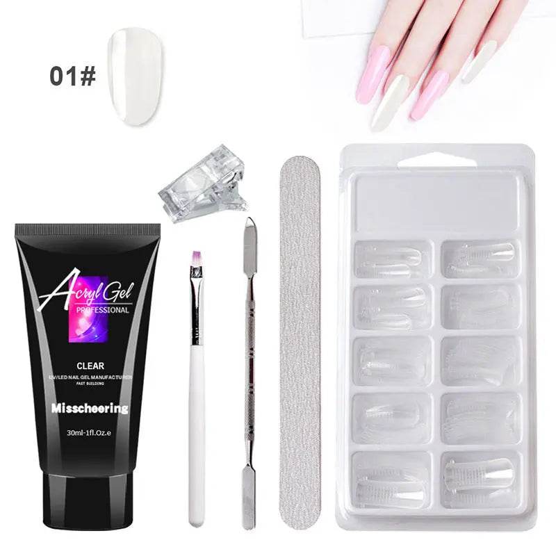 Painless Extension Gel Nail Art Without Paper Holder Quick Model Painless Crystal Gel Set US - ProTrendyz