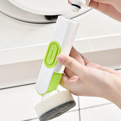 Multi-Functional Long-Handle Liquid-Filled Cleaning Brush Washing Up Brushes With Liquid Dispenser Two Replacement Heads For Kitchen Cleaning Brush Gadgets - ProTrendyz