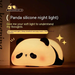 Panda Night Lights For Kids Cute Animal Silicone Timing Rechargeable Lamp Cartoon Panda Bedroom Decoration Kids Boys Girls Gift - ProTrendyz