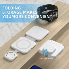 3 In 1 Magnetic Foldable Wireless Charger Charging Station Multi-device Folding Cell Phone Wireless Charger Gadgets - ProTrendyz