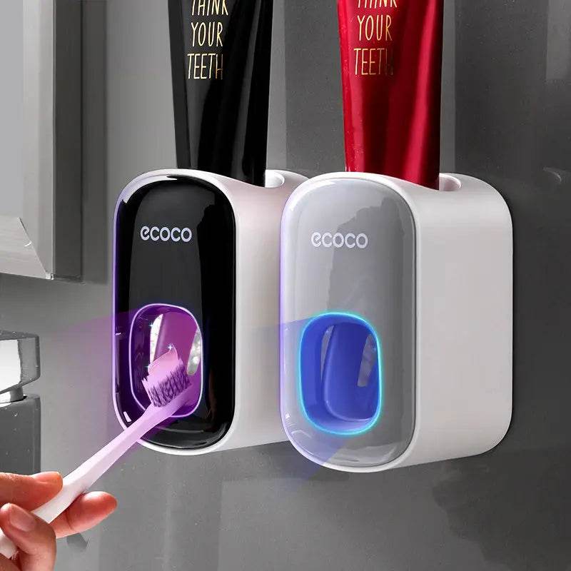Wall Mounted Automatic Toothpaste Holder Bathroom Accessories Set Dispenser - ProTrendyz