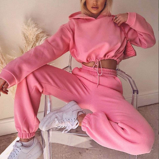 Jogging Suits For Women 2 Piece Sweatsuits Tracksuits Sexy Long Sleeve HoodieCasual Fitness Sportswear - ProTrendyz