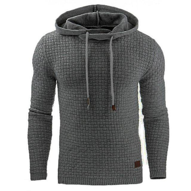 Men's Jacquard Sweater Long-sleeved Hoodie Warm Color Hooded Sweatshirt Jacket - ProTrendyz