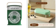 Portable USB Air Conditioner Cooling Fan With 5 Sprays 7 Color Light 600ML Water Tank Spray Mist Air Cooler Humidifiers - ProTrendyz