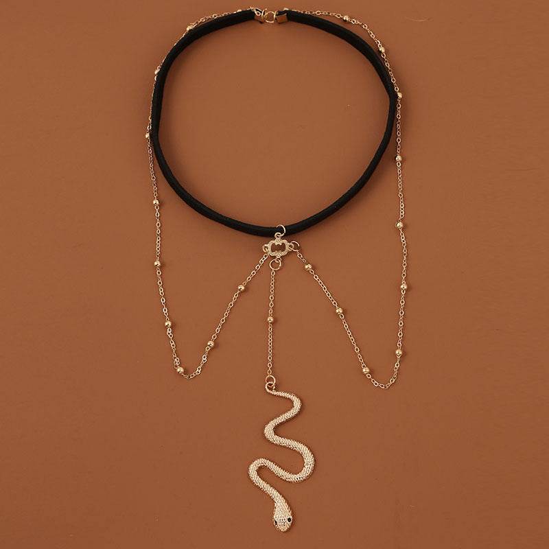 Bohemian Boho Gold Color Metal Beaded Chain Thigh Chain For Women Big Snake Pendants Leg Chain Body Jewelry Beach Style Gift - ProTrendyz