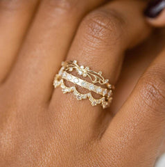 Gold Ring Fashion Ladies Three-piece Set - ProTrendyz