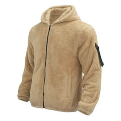 Plush Hooded Jacket Men's Autumn And Winter Fleece Double-sided Wear Warm Coat With Zipper Loose Casual Jacket Outdoor Clothing - ProTrendyz