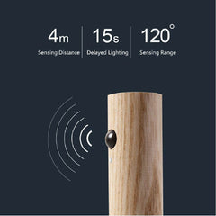 Auto LED USB Magnetic Wood Wireless Night Light Corridors Porch Lights PIR Motion Sensor Wall Light Cabinet Lamp - ProTrendyz