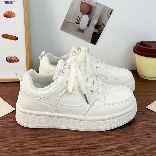 Women's White Sneakers 2026 New Style, Fashionable Versatile Platform Casual Sports Shoes