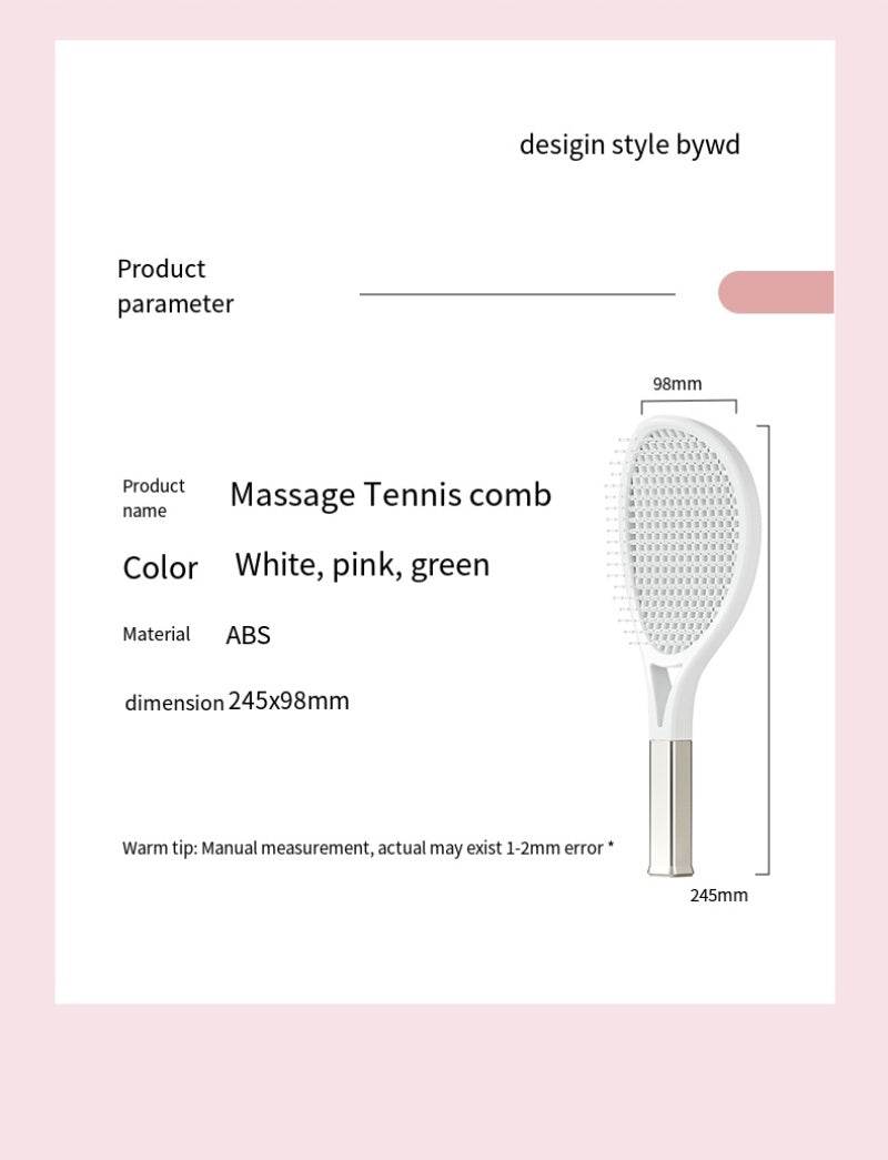 Hair Comb Tennis Racket Fluffy Combs High Skull Top Hair Artifact Airbag Cushion Massage Comb Barber Tools Hair Detangler Hairbrush For Thick Hair Self Cleaning Curly Hair Brush For Curly Hair - ProTrendyz