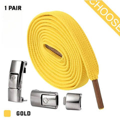 Press Lock Shoelaces Without Ties Elastic Laces Sneaker 8MM Widened Flat No Tie Shoe Laces Kids Shoelace For Shoes - ProTrendyz