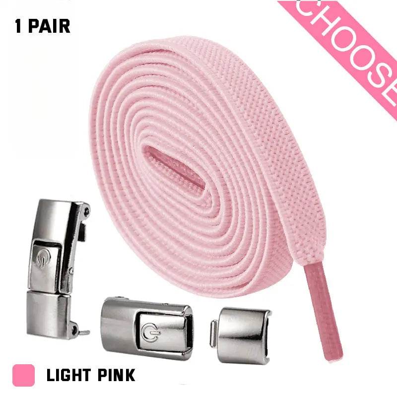 Press Lock Shoelaces Without Ties Elastic Laces Sneaker 8MM Widened Flat No Tie Shoe Laces Kids Shoelace For Shoes - ProTrendyz