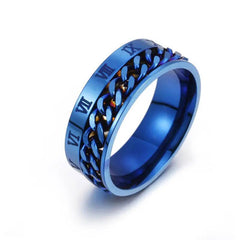 Roman Letter Rotatable Chain Rings Men Digital Titanium Steel RingFor Couple High Quality Multifunctional Bottle Opener Ring Spinner Jewelry Punk Gifts US - ProTrendyz