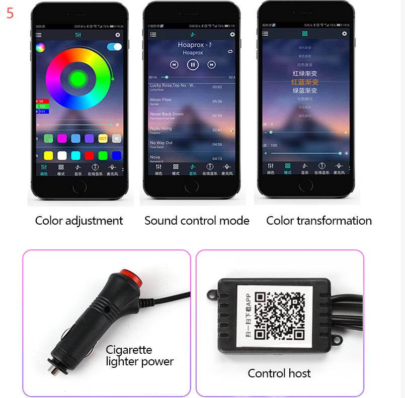 Car Fiber Optic Ambient Light Modified Car Interior Cool Light APP Rhythm Light - ProTrendyz