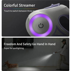 3 And 5M Dog Leash Light Retractable Pet Leads Traction Rope Belt Durable Large Dog Walk Run Leash Lead Automatic Cat Lead Extension - ProTrendyz