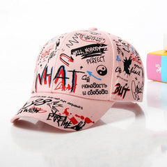 New WHAT Graffiti Baseball Cap Hip Hop Tide Hat Summer Travel Shade Caps Men Women Outdoor Sports Casual Hats Snapback Hats Gorr - ProTrendyz