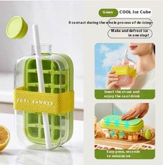 One-Click Molding Cooling Cup,Instant Ice Maker,Zero-Contact Design,Straw Included,Curling Mold,Portable & Stylish Chilled Drink - ProTrendyz
