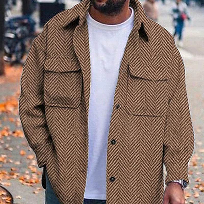 Coat Men Polo Collar Top Men Fashion Work Clothes - ProTrendyz