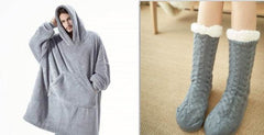 Hoodie Sweatshirt With Big Pocket Tops Sweater Comfortable Loose Double-Sided Fleece Thicker Wearable Blanket - ProTrendyz