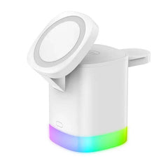 3 In 1 Magnetic Wireless Fast Charger For Smart Phone RGB Ambient Light Charging Station For Airpods IWatch - ProTrendyz