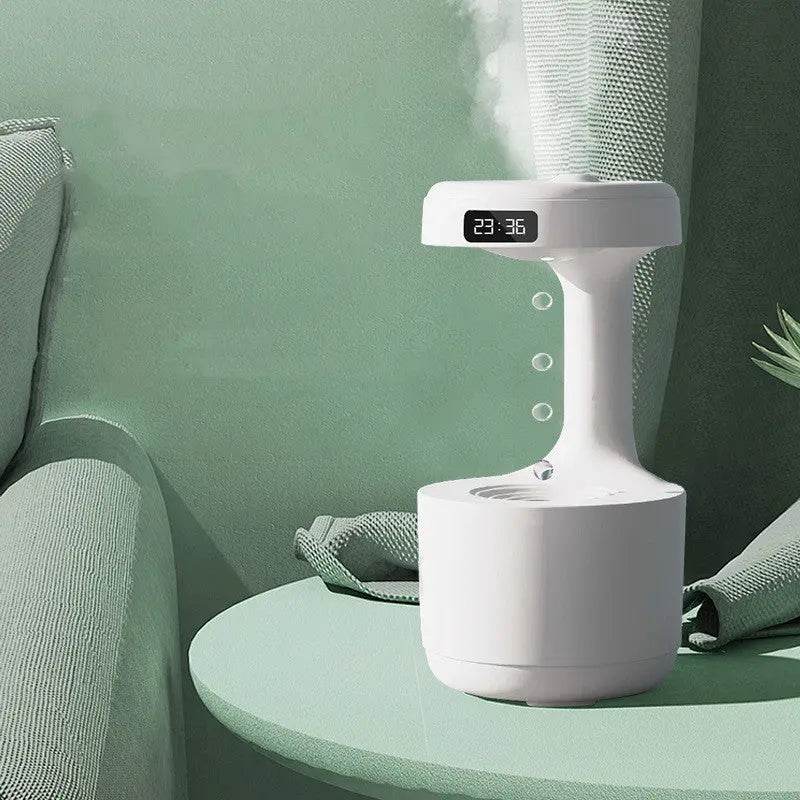 Bedroom Anti-Gravity Humidifier With Clock Water Drop Backflow Aroma Diffuser Dry Nose Large Capacity Office Bedroom Mute Heavy Fog Household Sprayer US - ProTrendyz