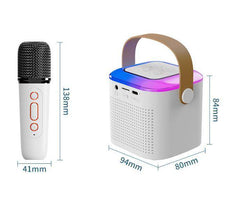 Microphone Karaoke Machine Bluetooth-compatible Speaker With 2 Wireless Mic RGB Light Home Family Singing Speaker - ProTrendyz