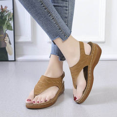 Casual Sandals Women's Wedge Heel Solid Color Flip Flop Sandals - ProTrendyz