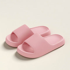 Solid Thick-soled Home Slippers Summer Non-slip Floor Bathroom Slipper For Women Men's House Shoes - ProTrendyz