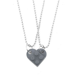 Valentines Day Gift New Jewelry Heart Necklace Love Stitching Acrylic Couple Necklace Valentines Jewelry - ProTrendyz