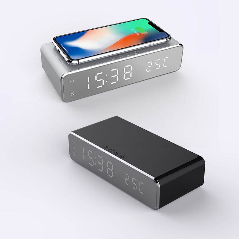 LED Electric Alarm Clock With Wireless Charger Desktop Digital Despertador Thermometer Clock HD Mirror Clock Watch Table Decor - ProTrendyz