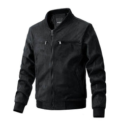 Suede Stand Collar Men's Jacket Double Zipper Pocket Clothing Mens - ProTrendyz