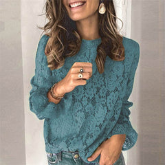 Hollow lace shirt womens clothing - ProTrendyz