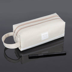 Canvas Double-Layer Stationery Box For Junior High School Students - ProTrendyz
