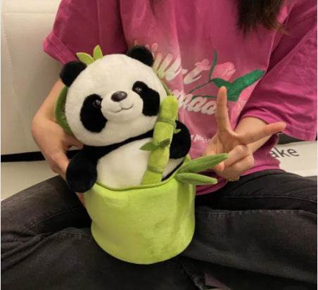 Simulated Bamboo Tube Flower Panda Pillow - ProTrendyz